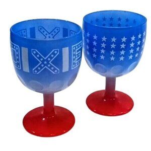 Vintage 1970s Pair of Red & Blue Patriotic Glasses - 4th July and Dixie Decor